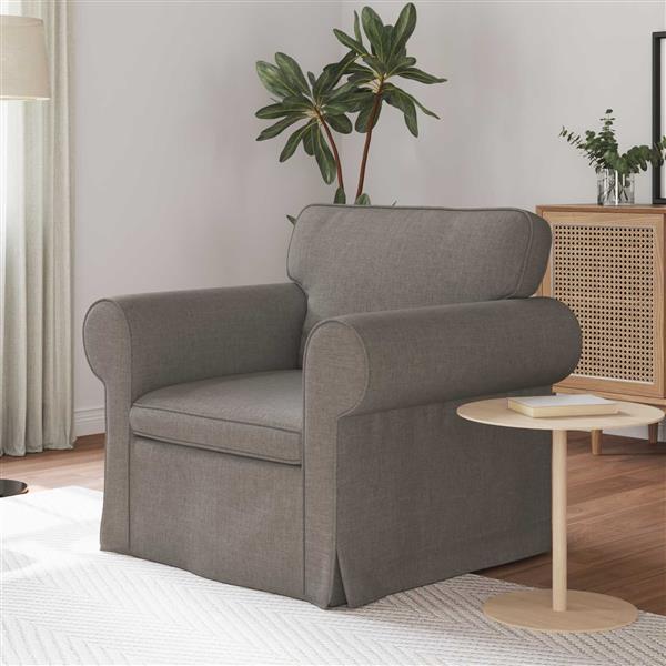 Grote foto vidaxl bank taupe 95 x 82 x 80 cm stof huis en inrichting bankstellen