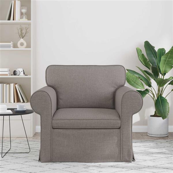 Grote foto vidaxl bank taupe 95 x 82 x 80 cm stof huis en inrichting bankstellen