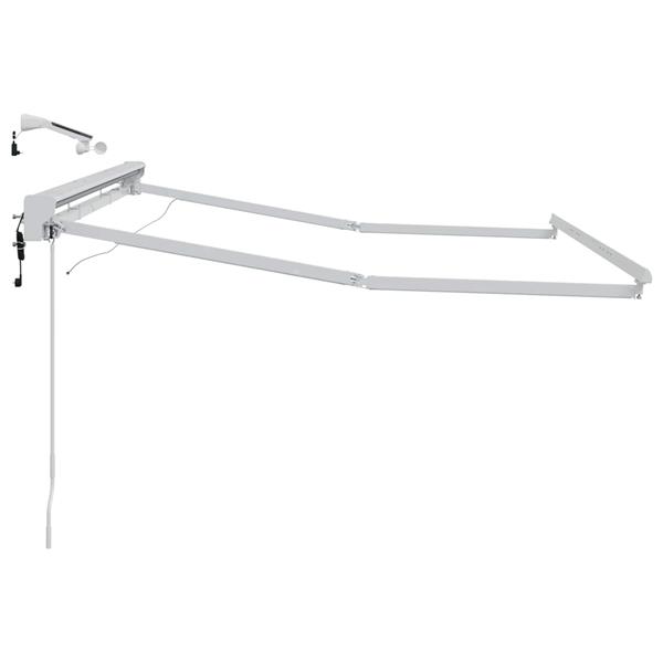 Grote foto vidaxl elektrisch zonnescherm frame met led wit 3 5 x 2 m aluminium tuin en terras overige tuin en terras