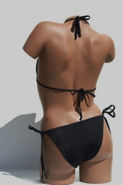Grote foto trendy zwarte bikini met pareo medium kleding dames badmode en zwemkleding