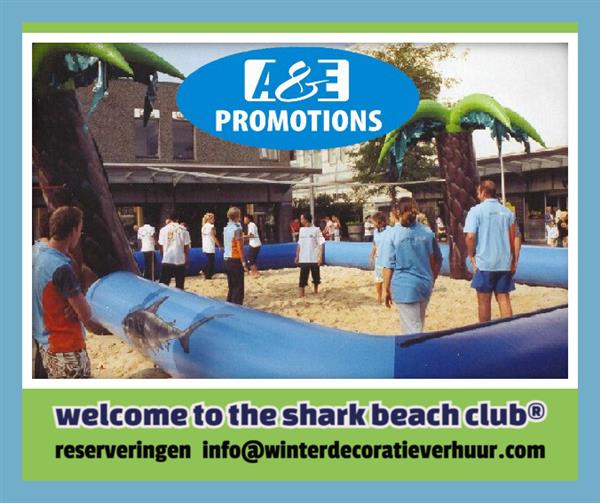 Grote foto verhuur beachvolleybal attractie shark beach club diensten en vakmensen bedrijfsuitjes