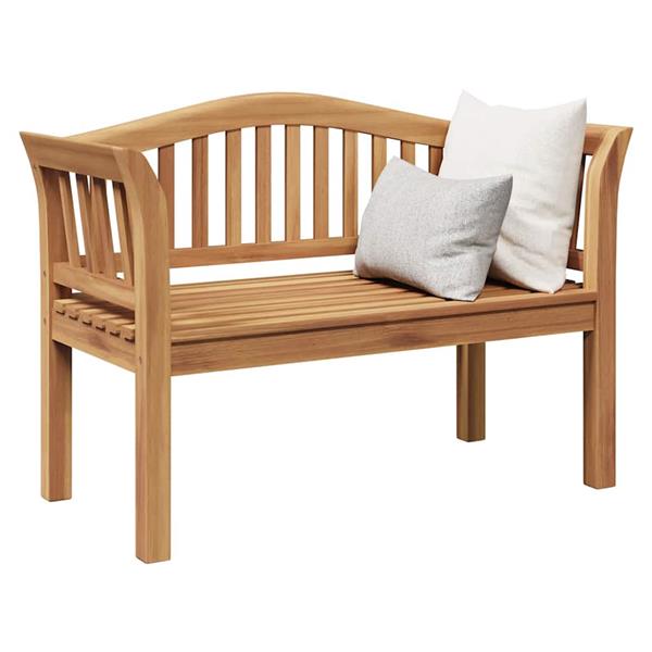 Grote foto vidaxl bank bruin 120 x 53 5 x 85 cm massief teakhout tuin en terras tuinmeubelen