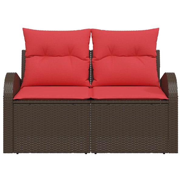 Grote foto vidaxl tuinbank bruin 124 x 62 x 85 cm poly rattan tuin en terras tuinmeubelen