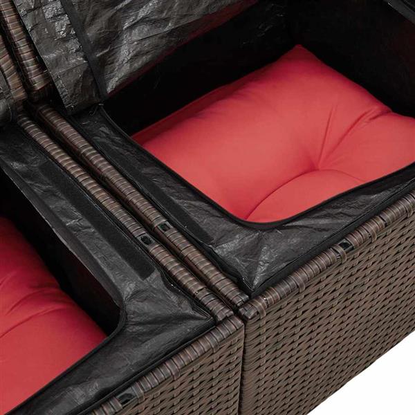 Grote foto vidaxl tuinbank bruin 124 x 62 x 85 cm poly rattan tuin en terras tuinmeubelen
