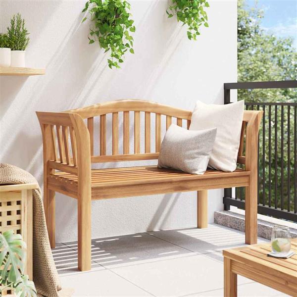 Grote foto vidaxl bank bruin 120 x 53 5 x 85 cm massief teakhout tuin en terras tuinmeubelen