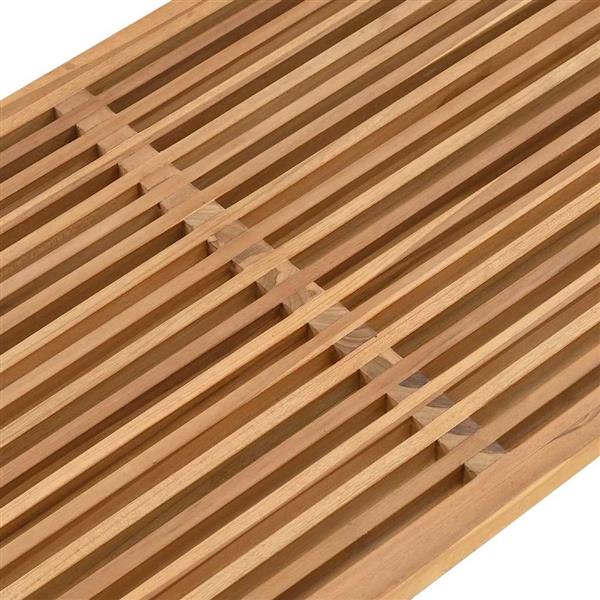 Grote foto vidaxl tuin bijzettafel bruin 110 x 55 x 35 5 cm massief teakhout tuin en terras tuinmeubelen