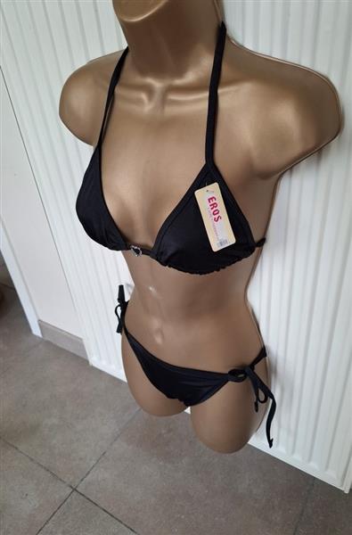 Grote foto zwarte bikini met pareo en strass hartje medium kleding dames badmode en zwemkleding