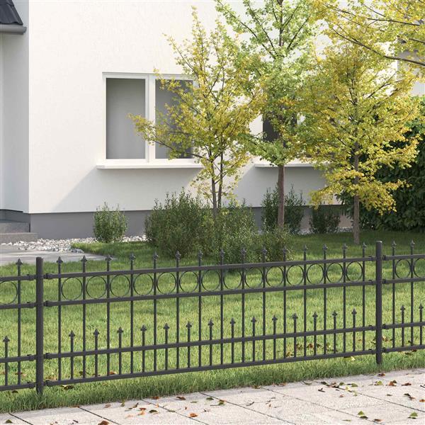 Grote foto vidaxl spike ring hek horst zwart tuin en terras hekken en schuttingen