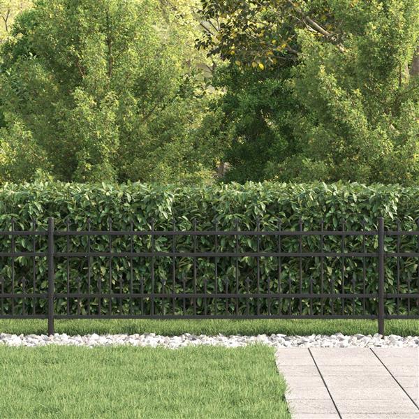 Grote foto vidaxl spike ring hek horst zwart tuin en terras hekken en schuttingen