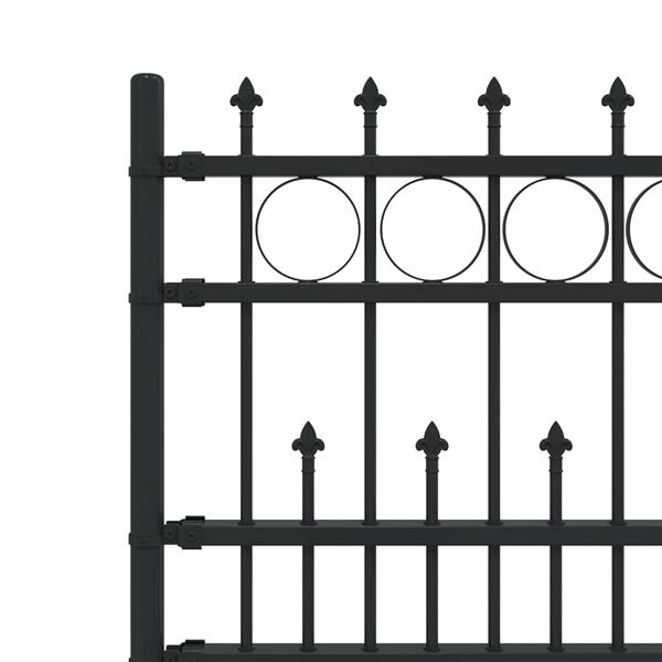Grote foto vidaxl spike ring hek horst zwart tuin en terras hekken en schuttingen