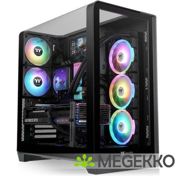 Grote foto thermaltake view 390 tg midi tower zwart computers en software behuizingen en kasten