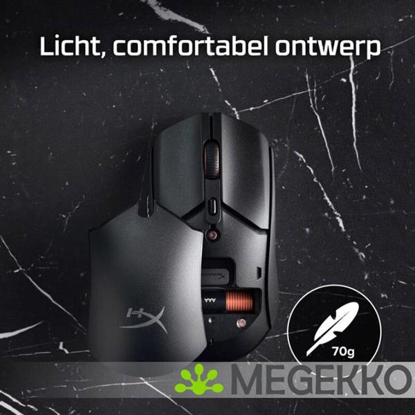 Grote foto hyperx pulsefire haste 2 core wls gaming muis zwart zwart computers en software overige computers en software