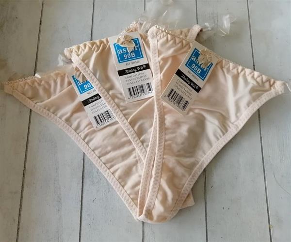 Grote foto champagnekleurige string met transparante bandjes kleding dames ondergoed en lingerie
