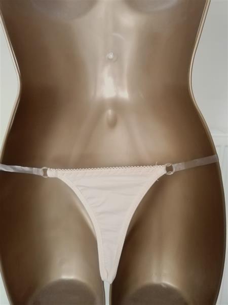Grote foto champagnekleurige string met transparante bandjes kleding dames ondergoed en lingerie