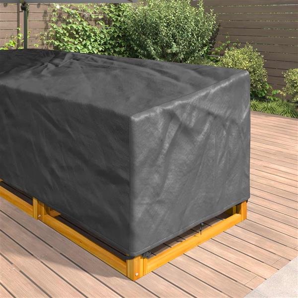 Grote foto vidaxl meubelhoes zwart 270 x 270 x 80 cm 210d oxford stof tuin en terras tuinmeubelen