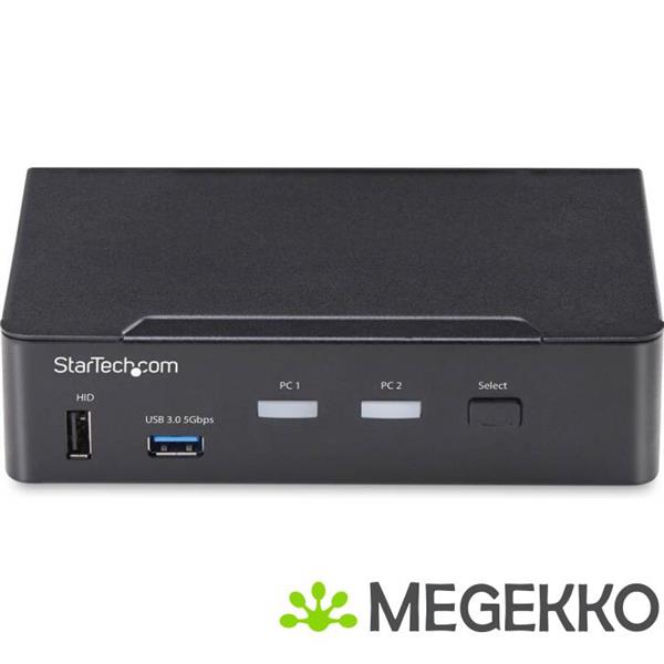 Grote foto startech.com 2 port displayport kvm switch 4k 60hz dp 1.2 hdcp 1.4 edid beheer 2 port usb 3.0 h computers en software overige computers en software