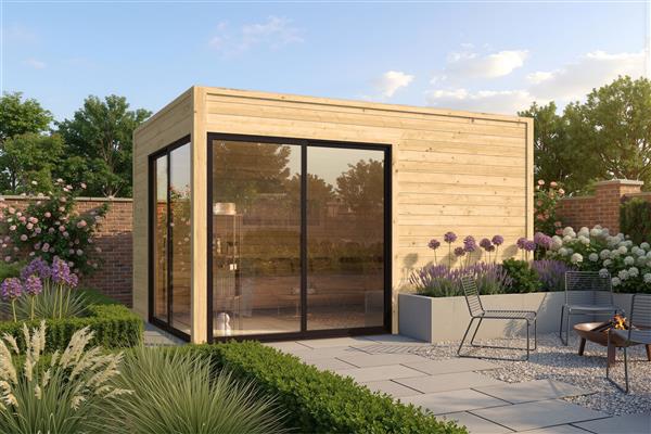 Grote foto blokhut tuinhuis rico 28 mm vuren tuin en terras tuinhuisjes en blokhutten
