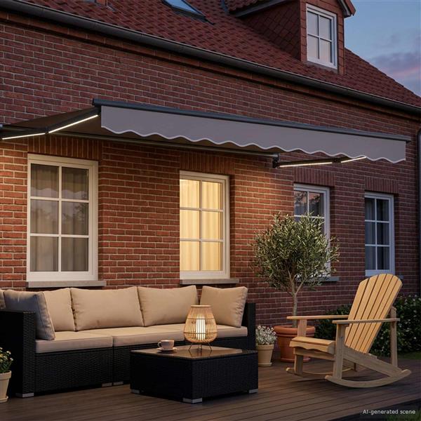 Grote foto vidaxl elektrisch uitschuifbaar zonnescherm frame antraciet 3 x 2 5 m tuin en terras overige tuin en terras