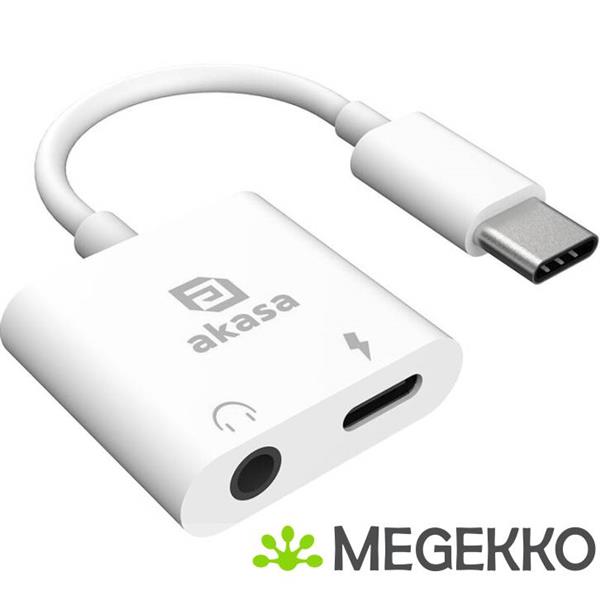 Grote foto akasa ak cbca30 08wh tussenstuk voor kabels usb type c usb type c 3.5mm jack wit computers en software overige computers en software