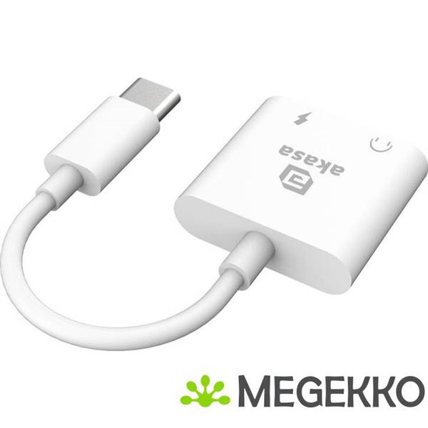 Grote foto akasa ak cbca30 08wh tussenstuk voor kabels usb type c usb type c 3.5mm jack wit computers en software overige computers en software