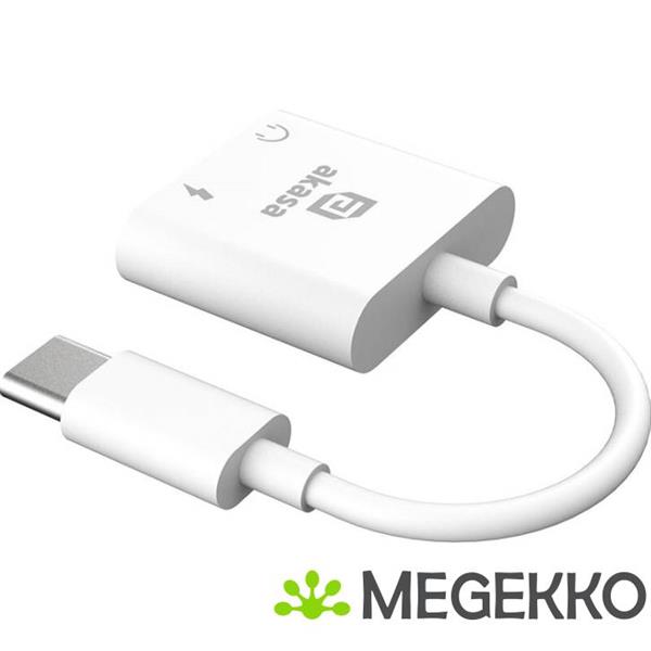 Grote foto akasa ak cbca30 08wh tussenstuk voor kabels usb type c usb type c 3.5mm jack wit computers en software overige computers en software