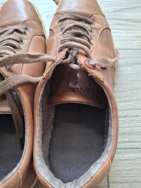 Grote foto levis cognackleurige lederen sneakers 43 kleding heren schoenen