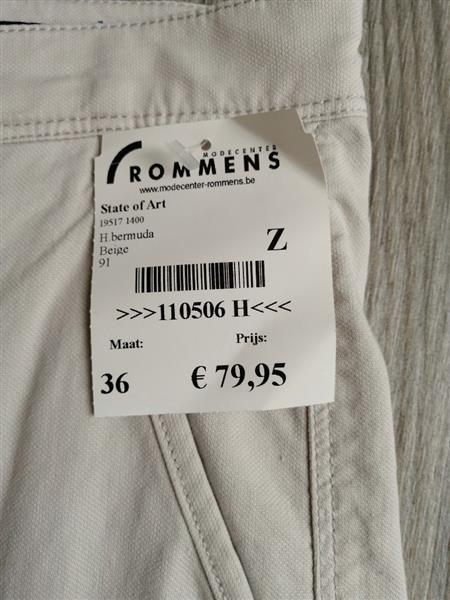 Grote foto nieuwe bermuda state of art naturelkleur l xl kleding heren broeken en pantalons