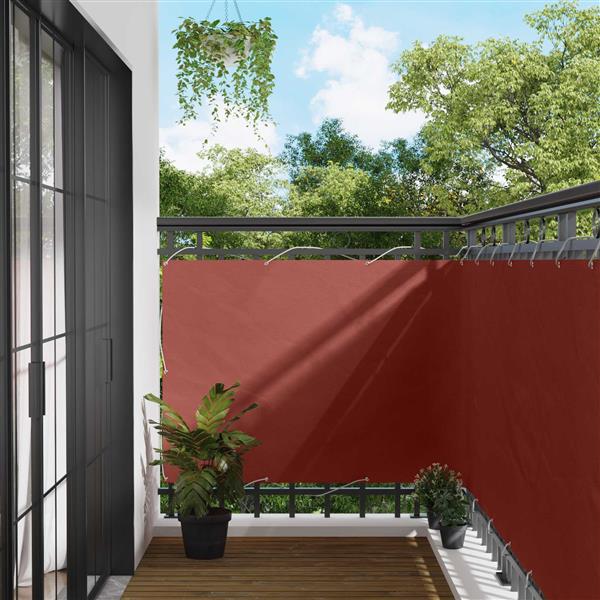 Grote foto vidaxl balkon scherm terracotta 110 x 300 cm oxford stof tuin en terras overige tuin en terras