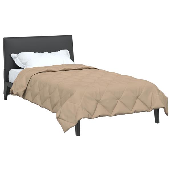 Grote foto vidaxl zomerdekbed taupe 220 x 140 cm microfiber huis en inrichting bedden