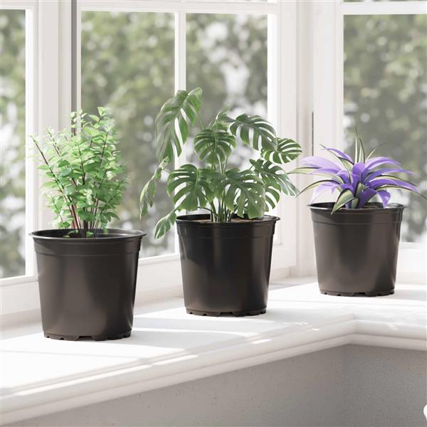 Grote foto vidaxl bloempot 200 pcs zwart 15 x 13 cm kunststof tuin en terras overige tuin en terras