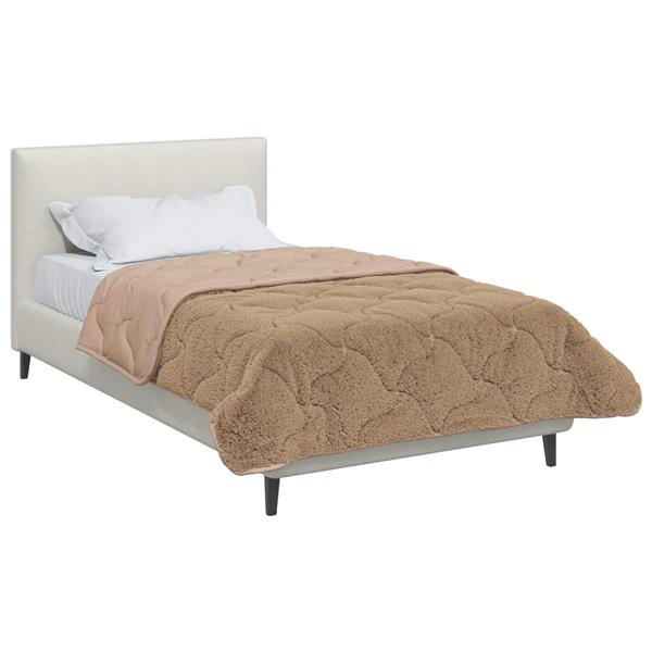 Grote foto vidaxl zomer dekbed taupe 135 x 220 cm microfiber en teddy fleece huis en inrichting bedden