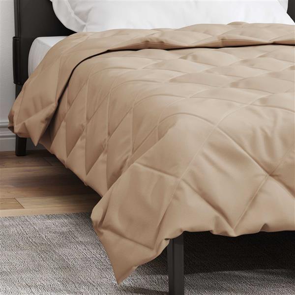 Grote foto vidaxl zomerdekbed taupe 220 x 140 cm microfiber huis en inrichting bedden