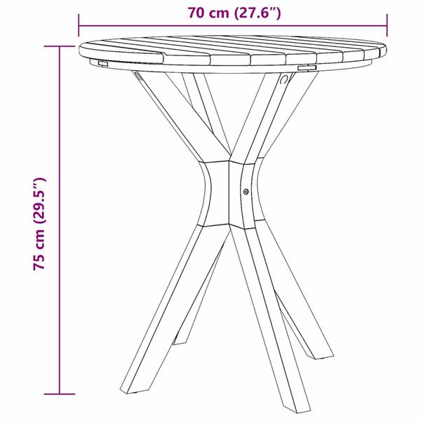 Grote foto vidaxl bijzettafel bruin 70 x 70 x 75 cm massief teakhout tuin en terras tuinmeubelen