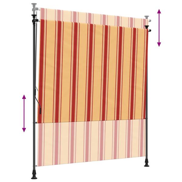 Grote foto vidaxl buiten rolgordijn multikleur 100 x 270 cm tuin en terras overige tuin en terras