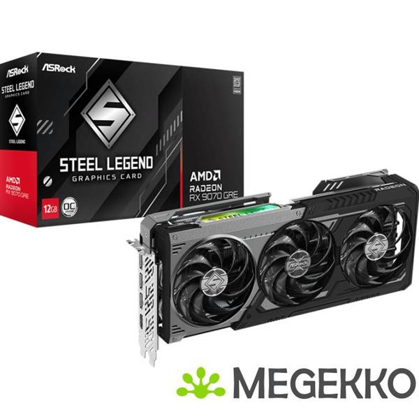Grote foto asrock steel legend dark radeon rx 9070 gre 12gb computers en software videokaarten