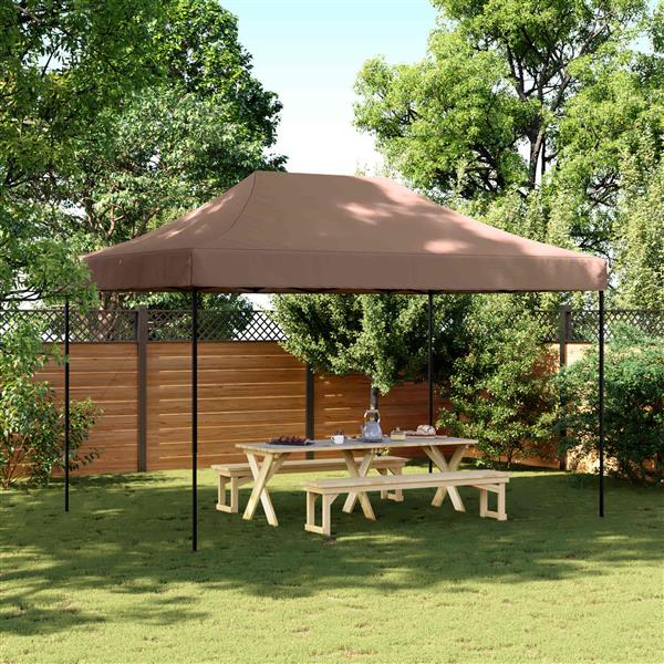 Grote foto vidaxl partytent bruin 279 x 410 x 315 cm oxford stof tuin en terras overige tuin en terras