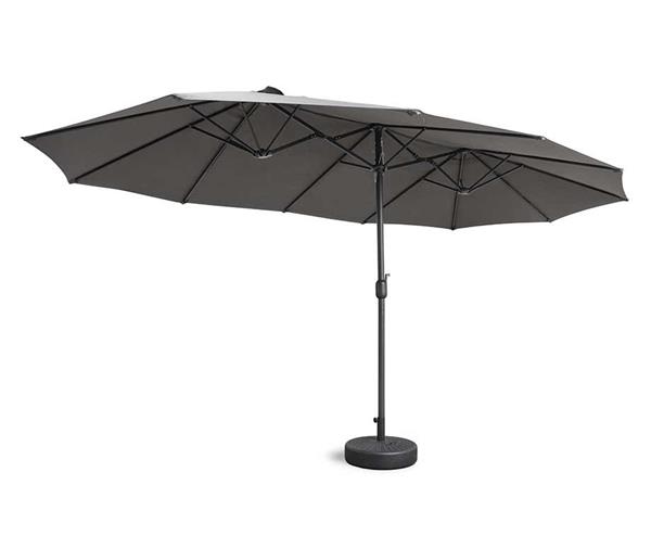 Grote foto grote parasol met betonnen voet en 1 voet alleen tuin en terras parasols en partytenten