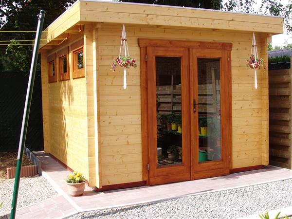 Grote foto blokhut vurenhout te koop met klinkers vloer tuin en terras tuinhuisjes en blokhutten