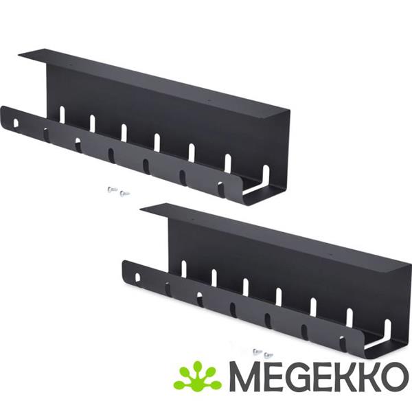 Grote foto startech.com 2 pack kabelmanagement tray voor onder bureau 106cm 53cm per tray metalen kabelgoot computers en software overige computers en software