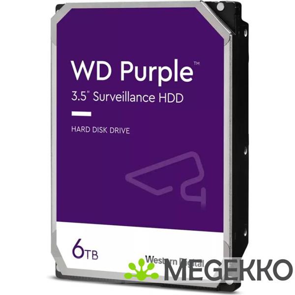 Grote foto western digital purple interne harde schijf 6 tb 5400 rpm 256 mb 3.5 sata iii computers en software overige computers en software
