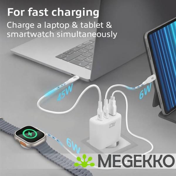 Grote foto act usb c usb a lader 65w 3 poorts met power delivery pps quickcharge en ganfast computers en software overige