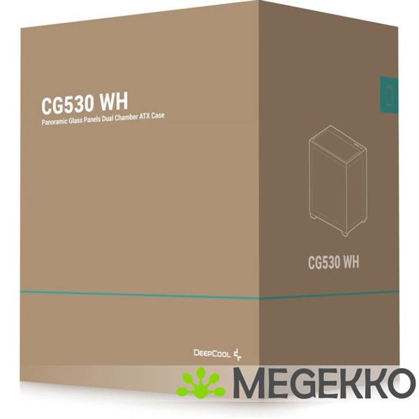 Grote foto deepcool cg530 wh midi tower wit computers en software behuizingen en kasten