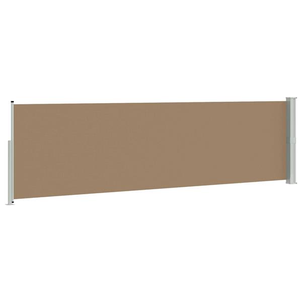 Grote foto vidaxl uittrekbaar zijscherm taupe 500 x 117 cm polyester tuin en terras overige tuin en terras
