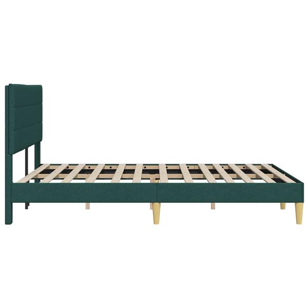 Grote foto vidaxl bedframe met hoofdeinde donkergrijs 137 x 190 cm stof antiek en kunst stoelen en banken