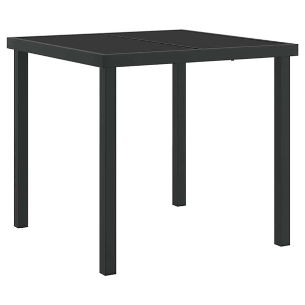 Grote foto vidaxl tuinstafel zwart 80 x 80 x 73 cm metaal tuin en terras tuinmeubelen