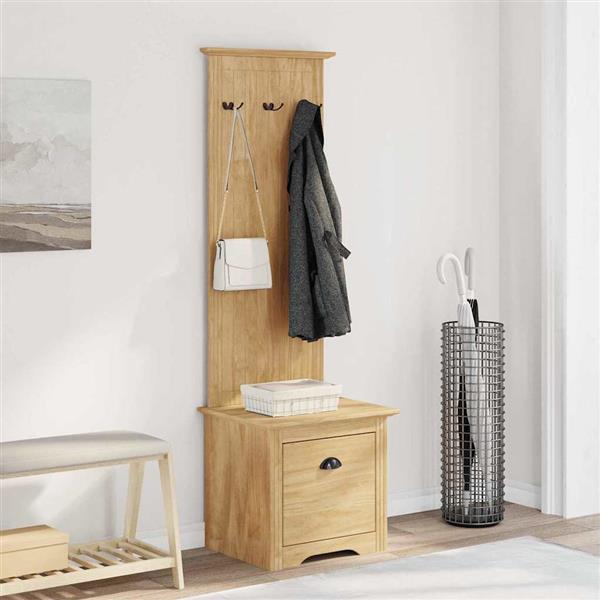 Grote foto vidaxl hal kast bodo honingbruin 50 x 40 x 156 7 cm massief grenenhout huis en inrichting overige huis en inrichting