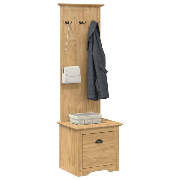 Grote foto vidaxl hal kast bodo honingbruin 50 x 40 x 156 7 cm massief grenenhout huis en inrichting overige huis en inrichting
