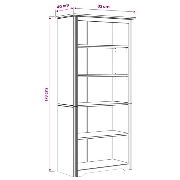 Grote foto vidaxl boekenkast bodo honingbruin 82 x 40 x 173 cm bewerkt hout huis en inrichting overige