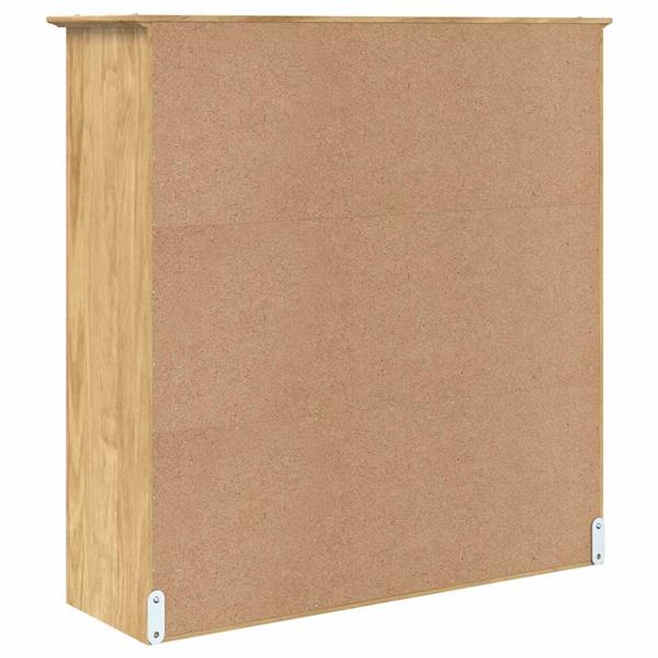 Grote foto vidaxl kast met glazen deuren bodo honingbruin 115 5 x 38 5 x 117 7 cm huis en inrichting overige