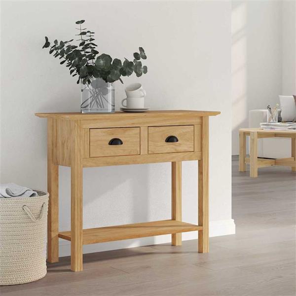 Grote foto vidaxl wandtafel bodo honingbruin 91 x 34.7 x 74 cm bewerkt hout huis en inrichting eettafels